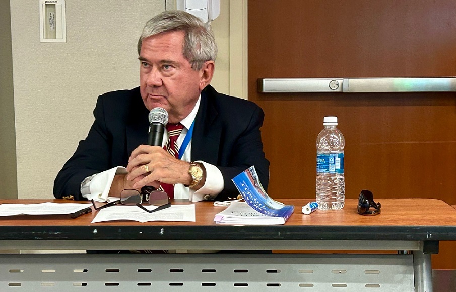 Dr. Michael Hession fields questions from providers at Schwartz Rounds