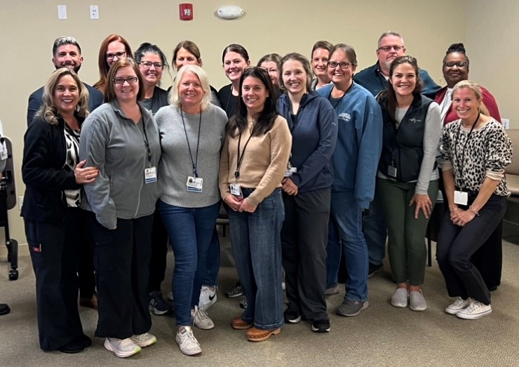 A group photo of various therapists from South Shore VNA