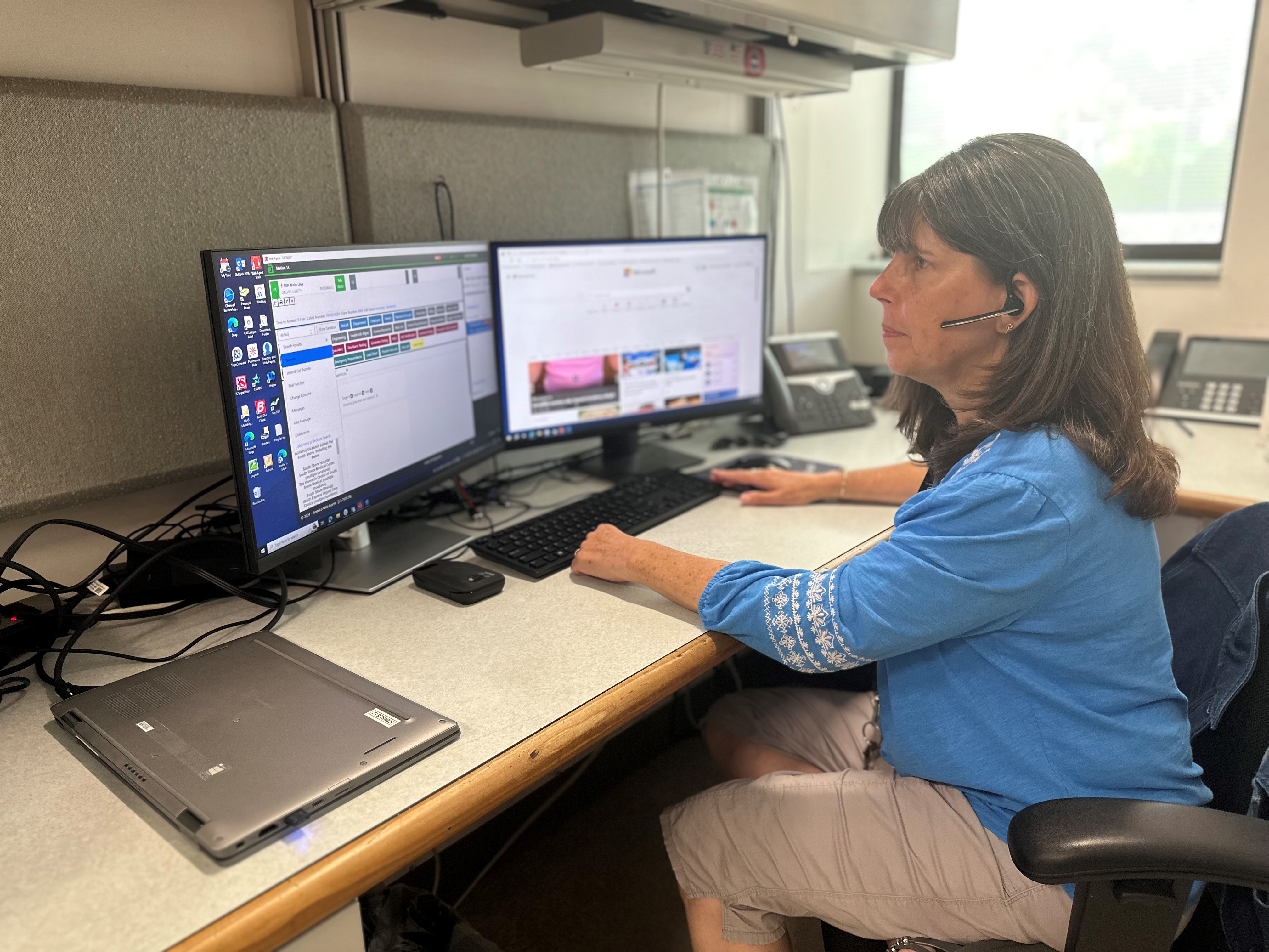 South Shore Health colleague working in Call Center