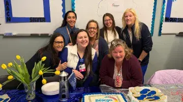 Colleagues from South Shore Health's CCU gathered in celebration of their recent Beacon Silver recognition.