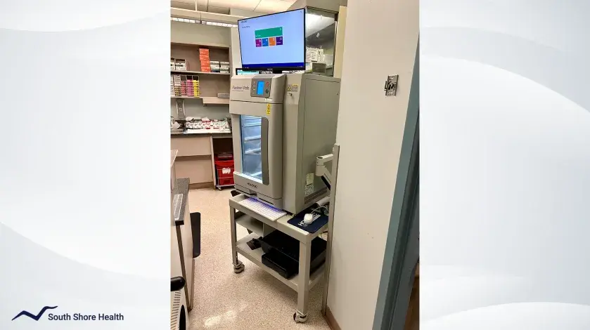 A new Faxitron machine is seen in the lab at South Shore Health.