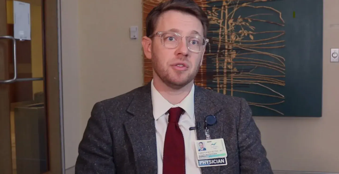 Photo of Christopher Vetter, MD during a video profile interview
