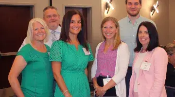 Therapists from South Shore VNA pose for a group photo at the Home Care Alliance of Massachusetts "Our Time to Shine" Awards.
